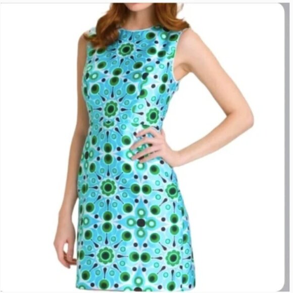 kate spade Dresses & Skirts - Kate Spade Solar Miriam Sheath Dress Silk Blend Blue Green Size 10